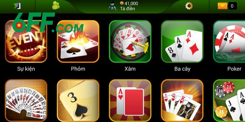 Game Bài 6FF – Game Bài Đổi Thưởng Tiền Thật Hàng Đầu 1 Giới thiệu chi tiết về sảnh game bài 6FF